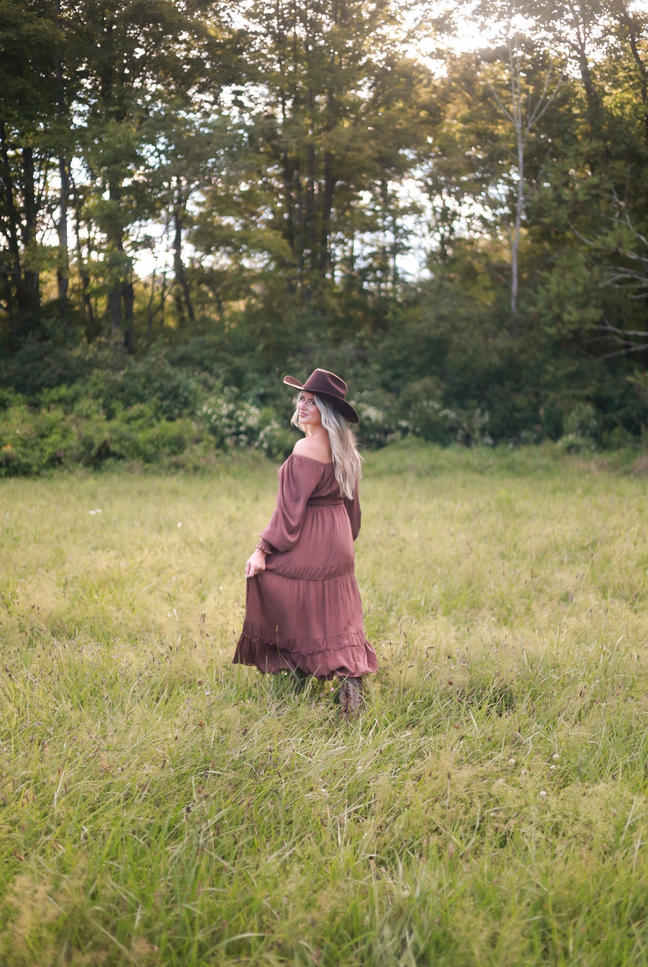 Barnwood Tiered Maxi Dress - Mocha
