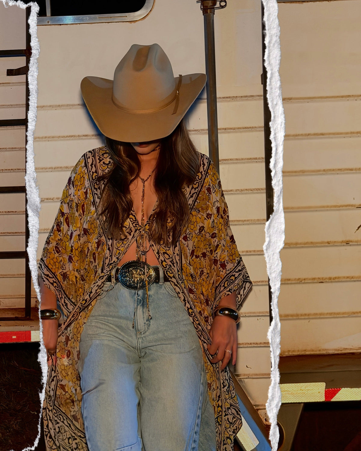 Multicolor Paisley Print Kimono