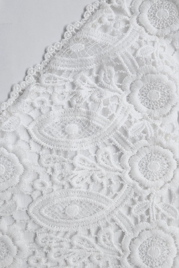 Swept Away Crotchet Lace Maxi Dress (White)