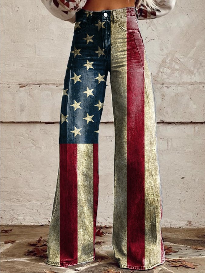 Women's Retro Casual Wide Leg Pants