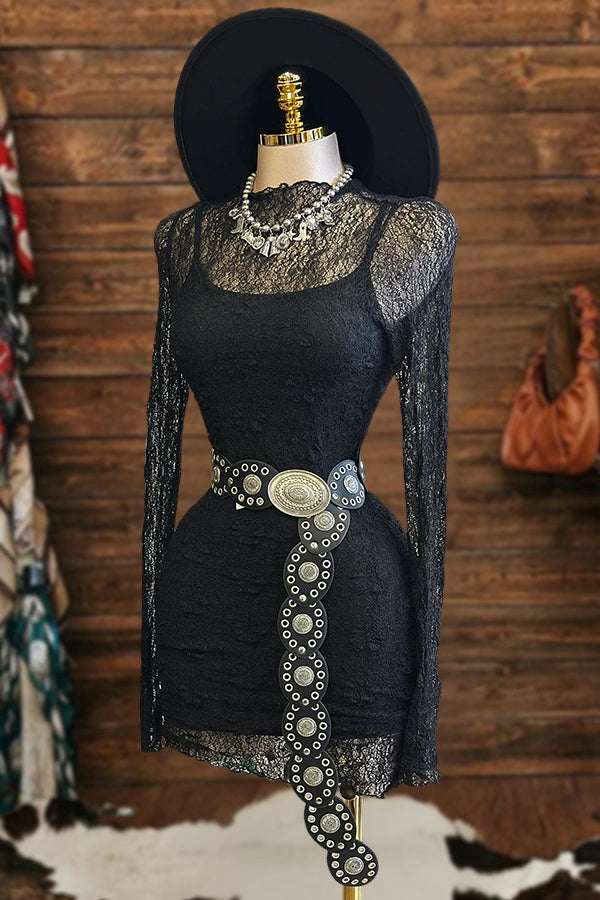 Sexy Lace Stretch Mini Dress