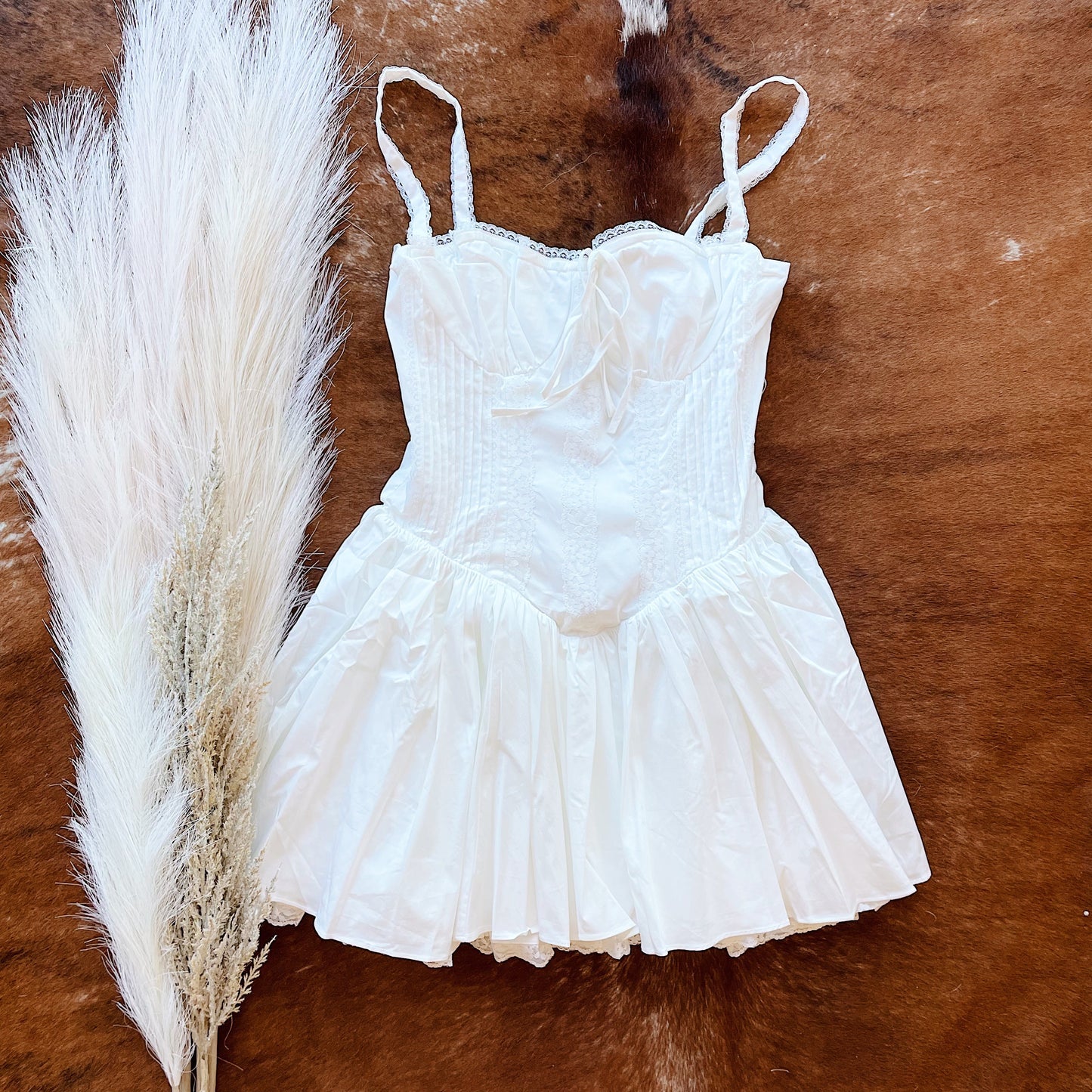 Casual White Corset Mini Dress
