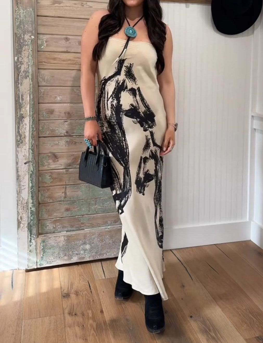 Western Tube Top Maxi Dress