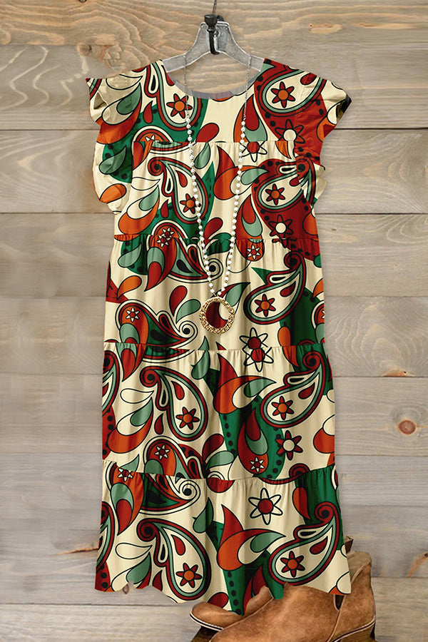 Vintage Western Perlis Print Dress