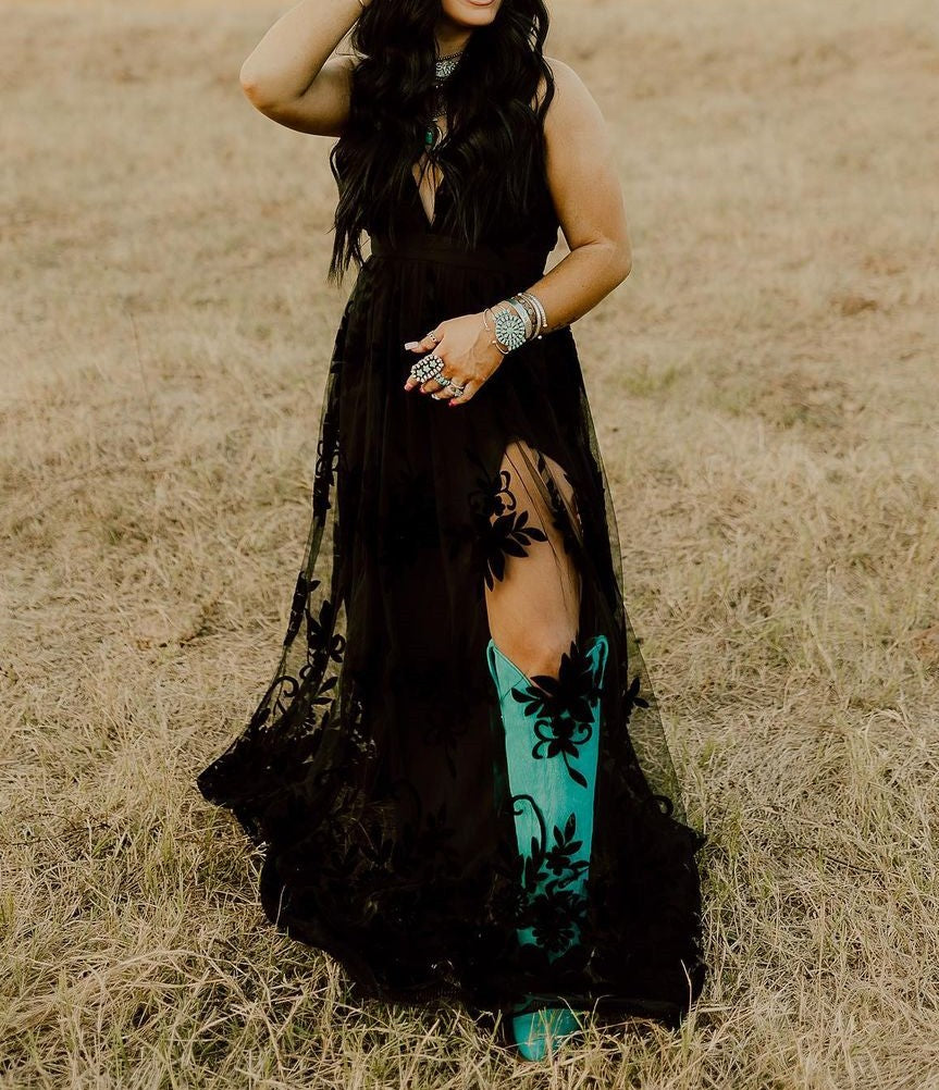 Gorgeous Deep V Neck Printed Dress