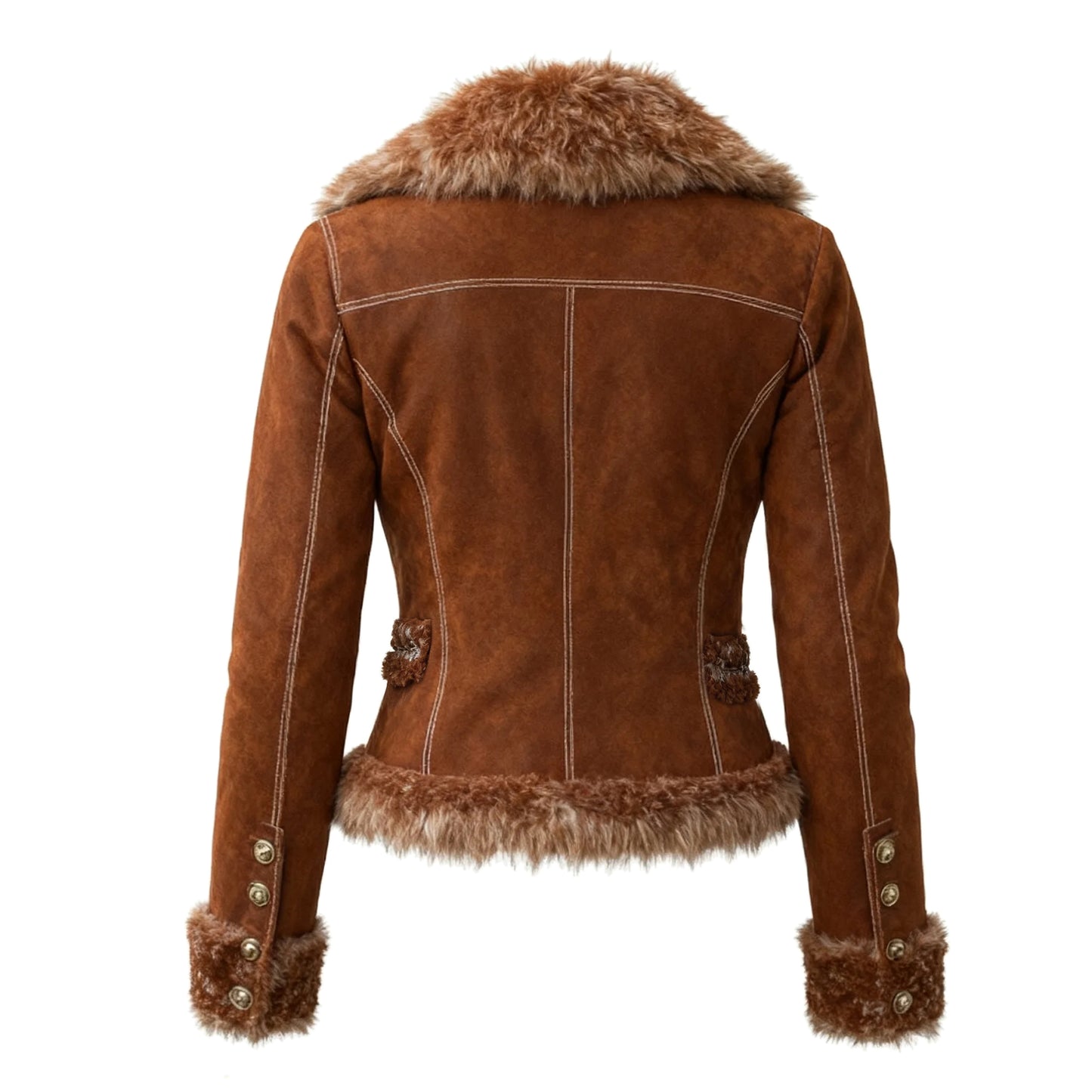 Women's Vintage Fur Collar Short Coat