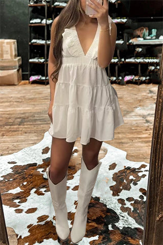 Ruffle Vest Mini Dress