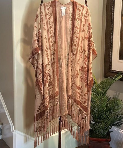 Velvet Burnout Kimono Shawl