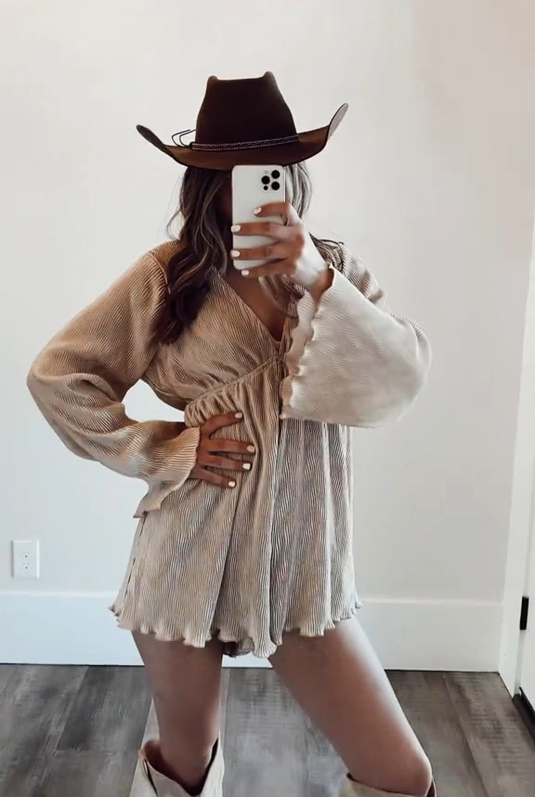 Casual Bell Sleeve Mini Dress