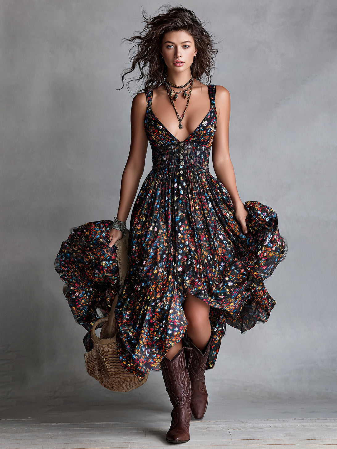 Floral V-Neck Dress