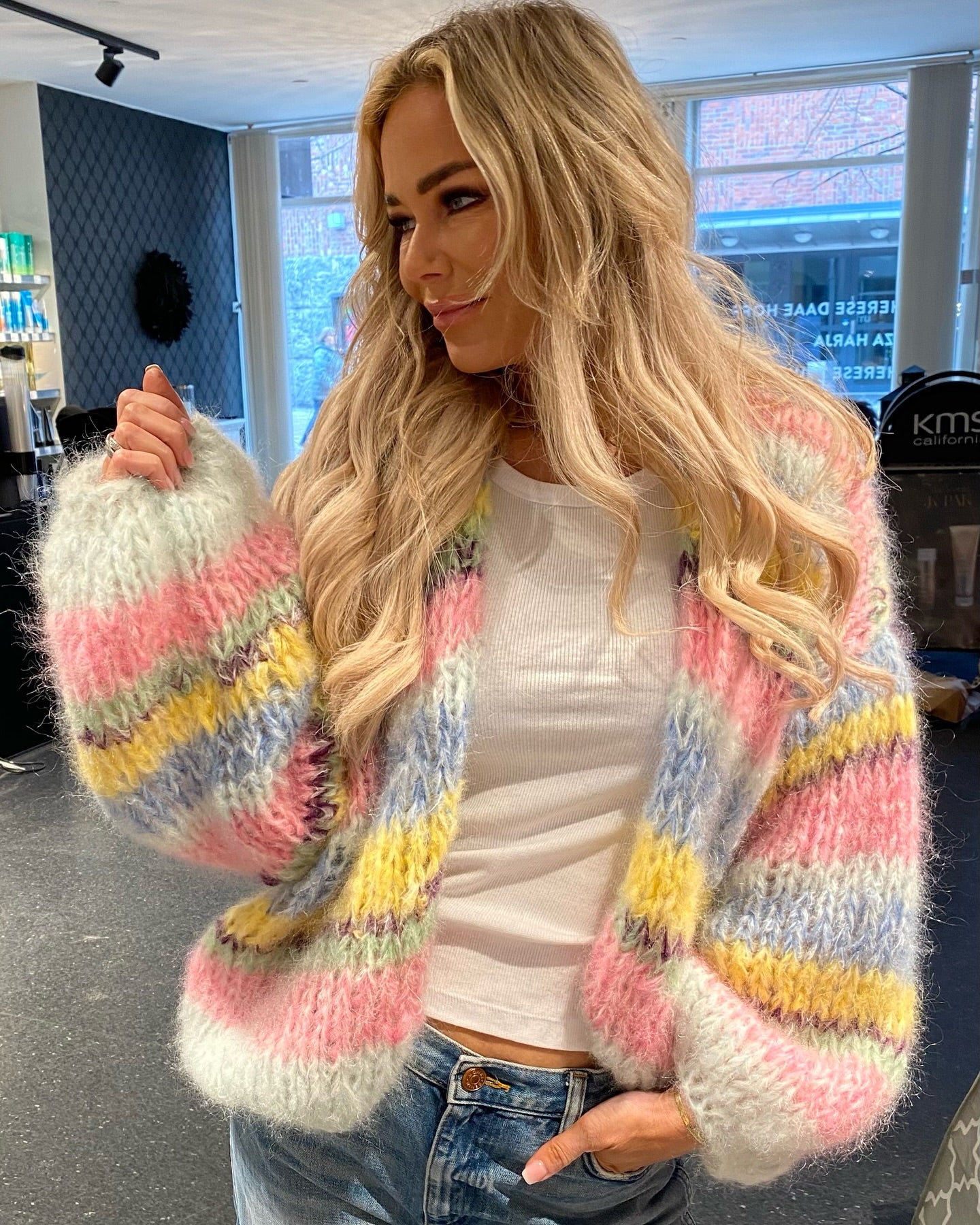 Loose Cardigan Colorful Knitted Sweater