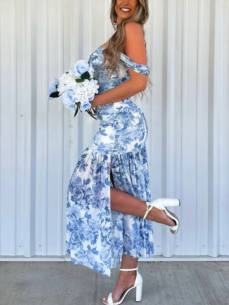 Bridal Blues Floral Maxi Dress