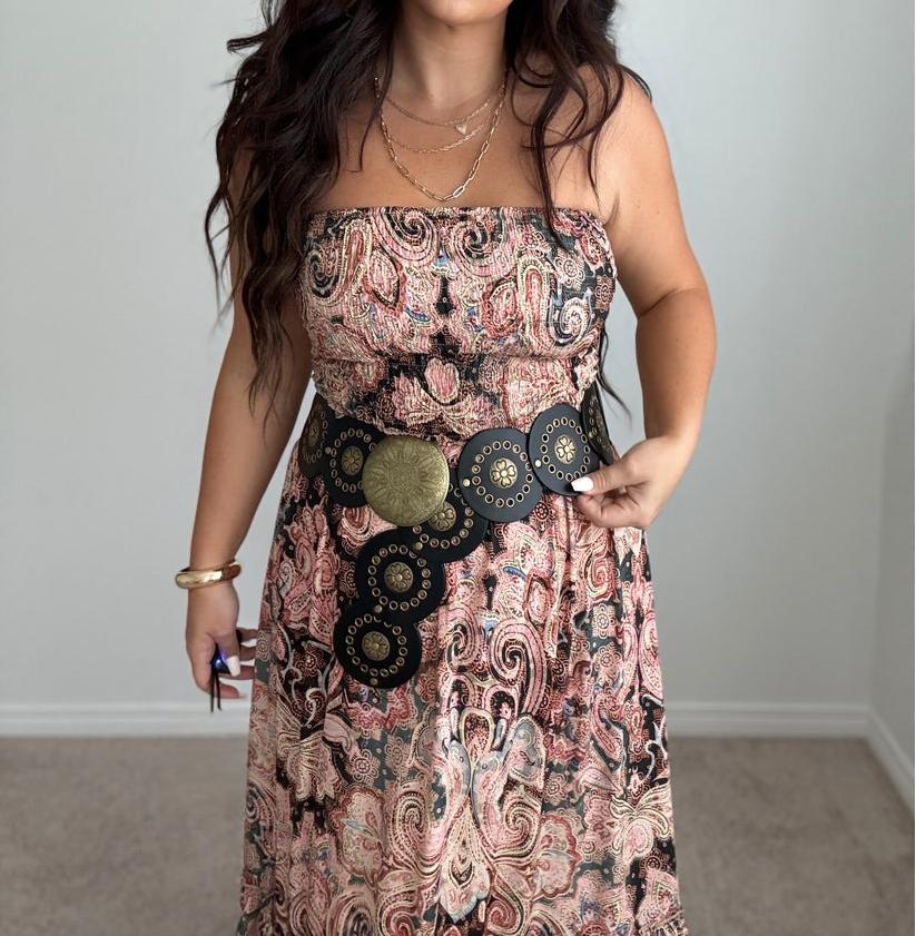 Boho Back Maxi Dress(ONE SIZE)