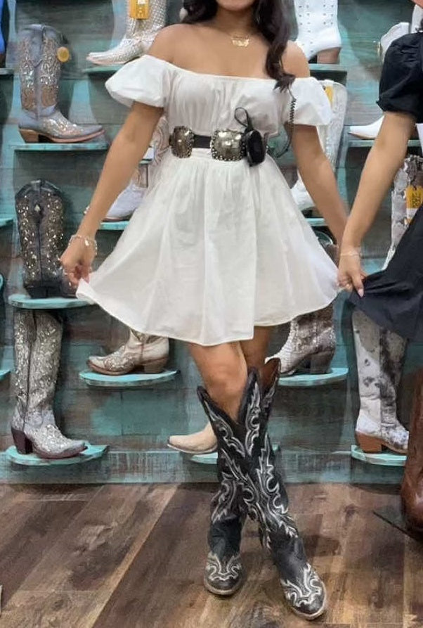 Casual White Off The Shoulders Mini Dress