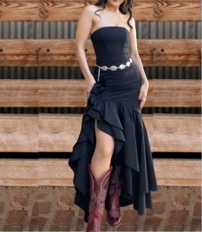 Beautiful Ruffle High Low Dress