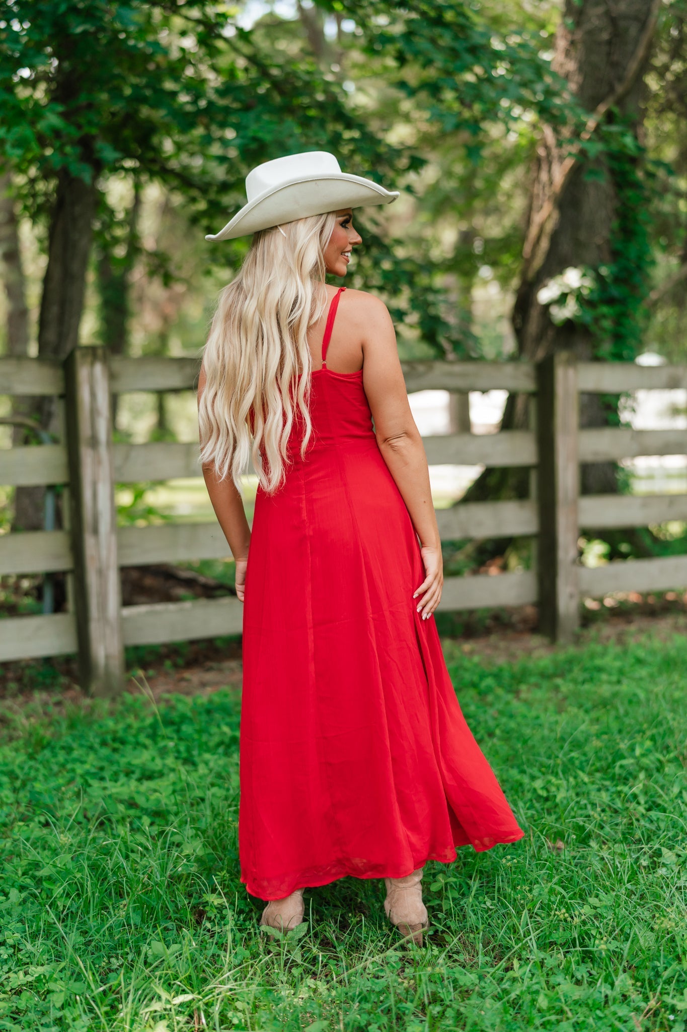 Serena Chiffon Maxi Dress (Red)