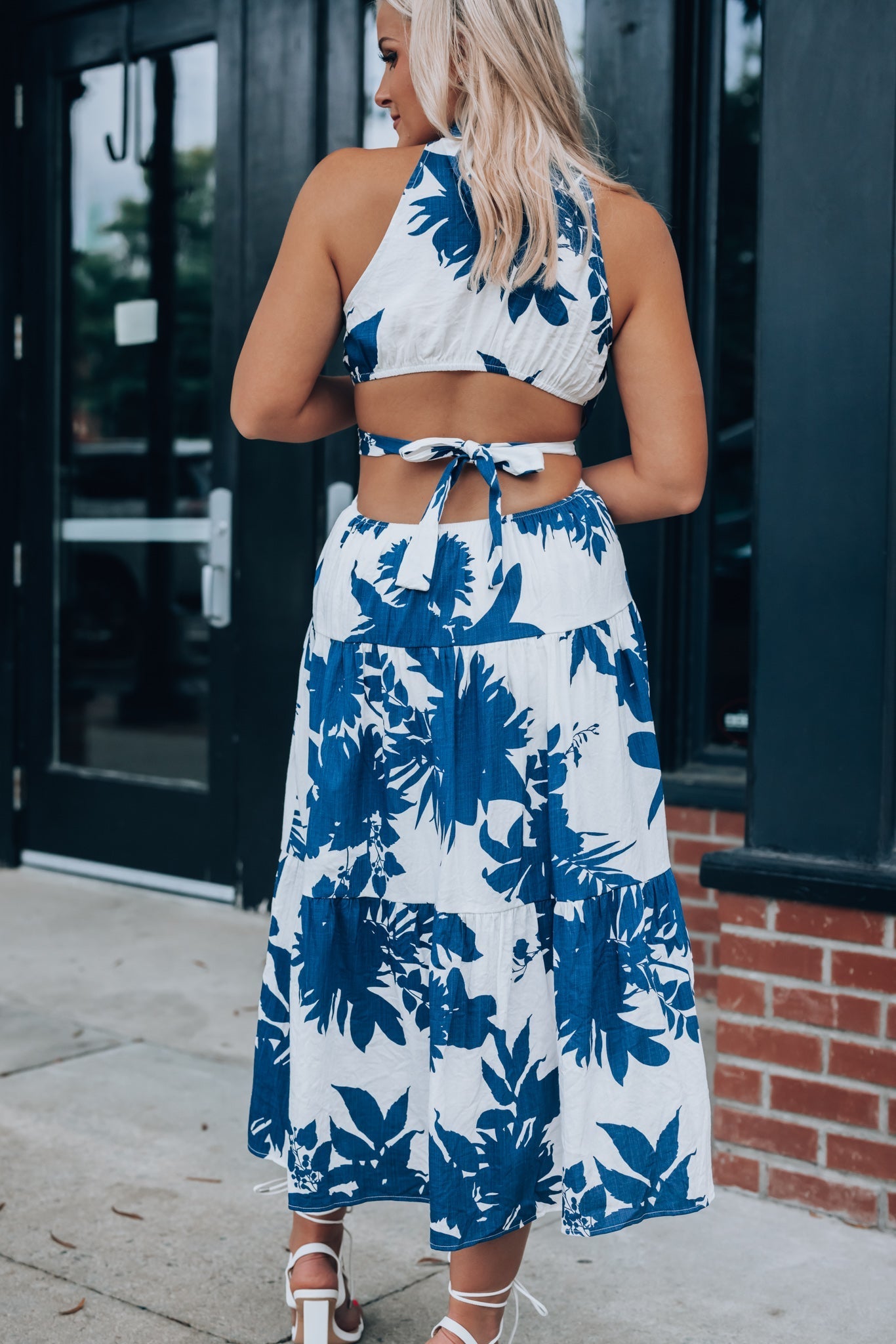 Sunsational Cutout Midi Dress (Navy)