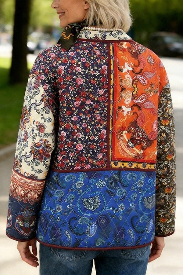 Bohemian Paisley and Floral Patchwork Quilted Jacket