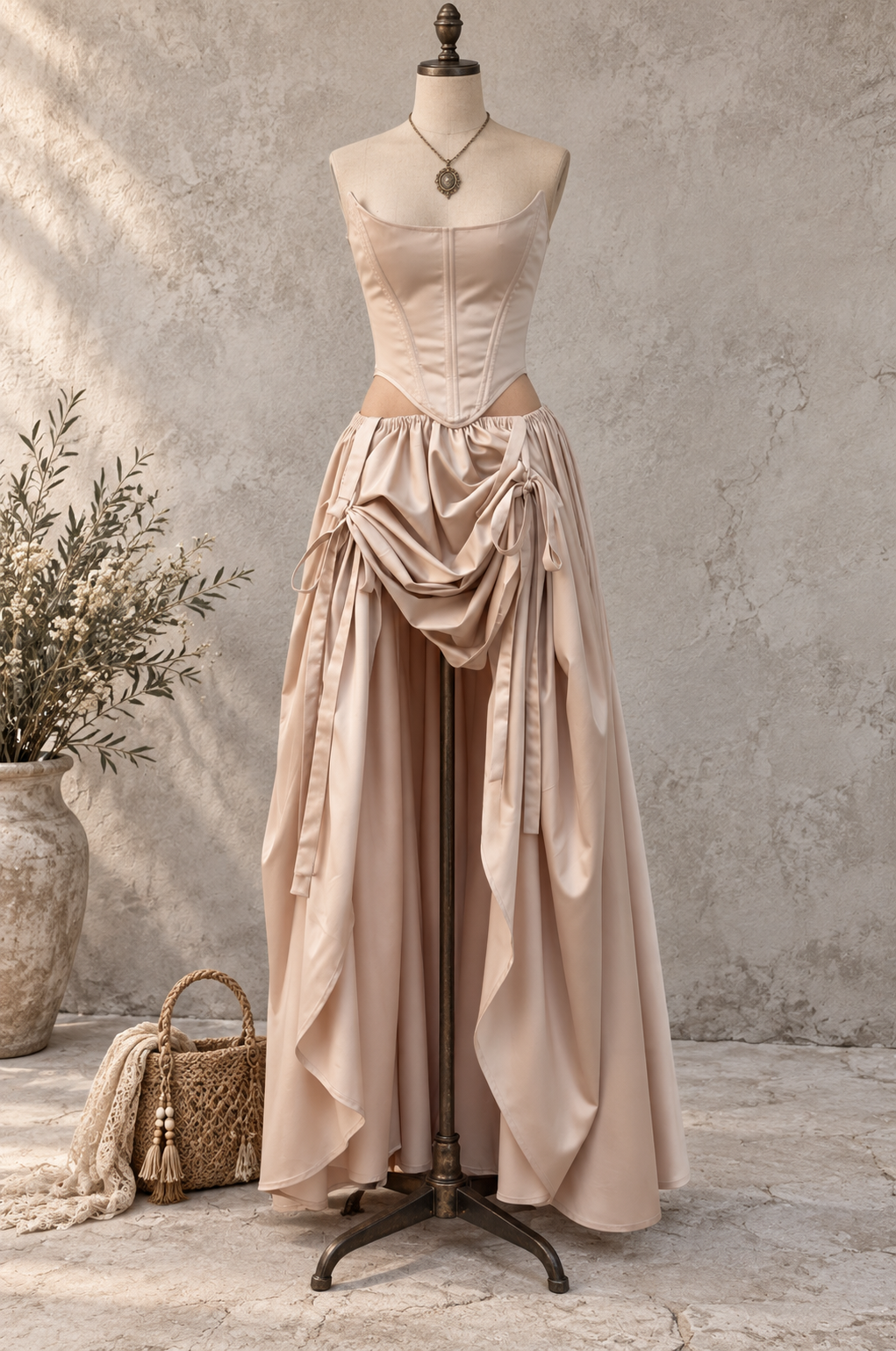Dark Brown Velvet High Slit Maxi Dress