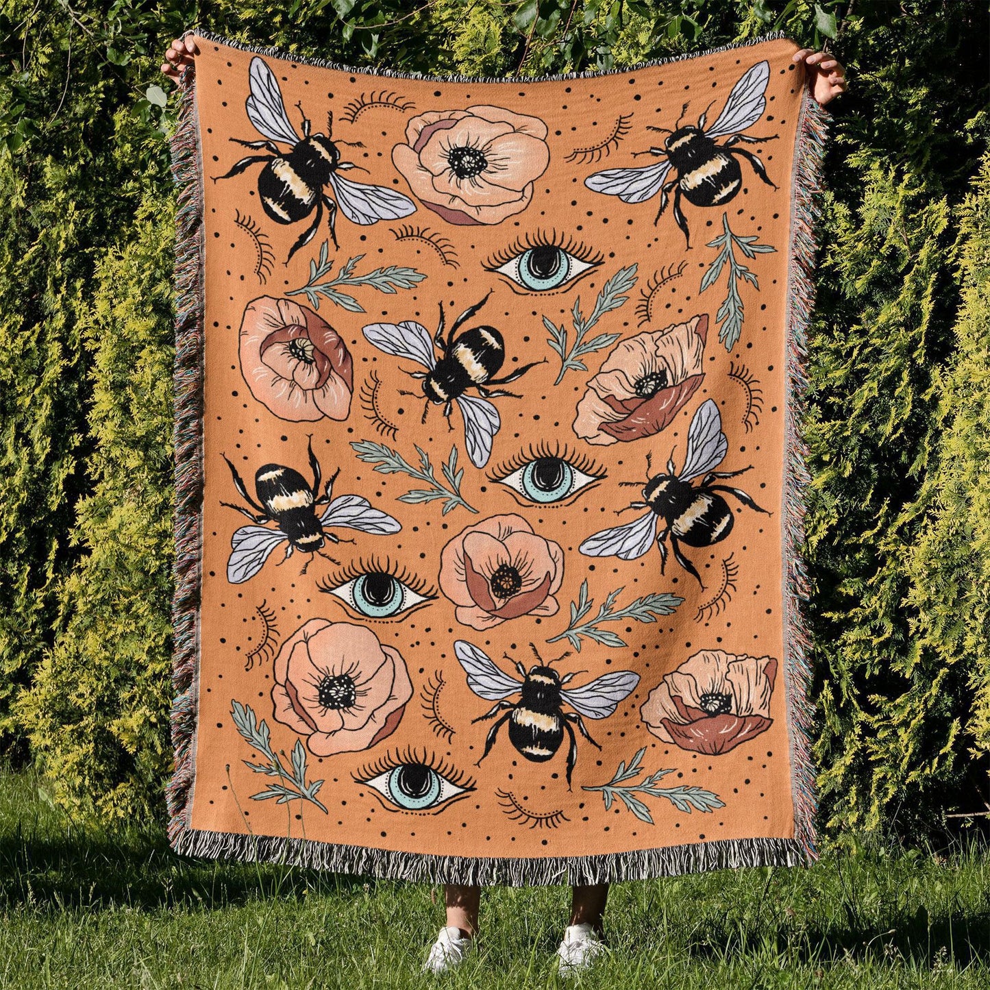 Multi-Style Boho Jacquard Fringe Knitted Throw Blanket | Ethnic Style Picnic Nap Blanket