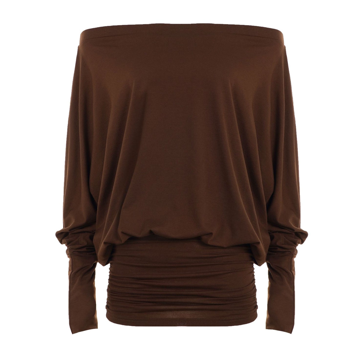 Boho Off-Shoulder Ruched Waist Long Sleeve Top Collection