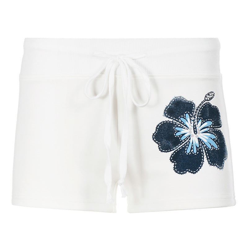 Low-Rise Color Block Foldover Casual Shorts
