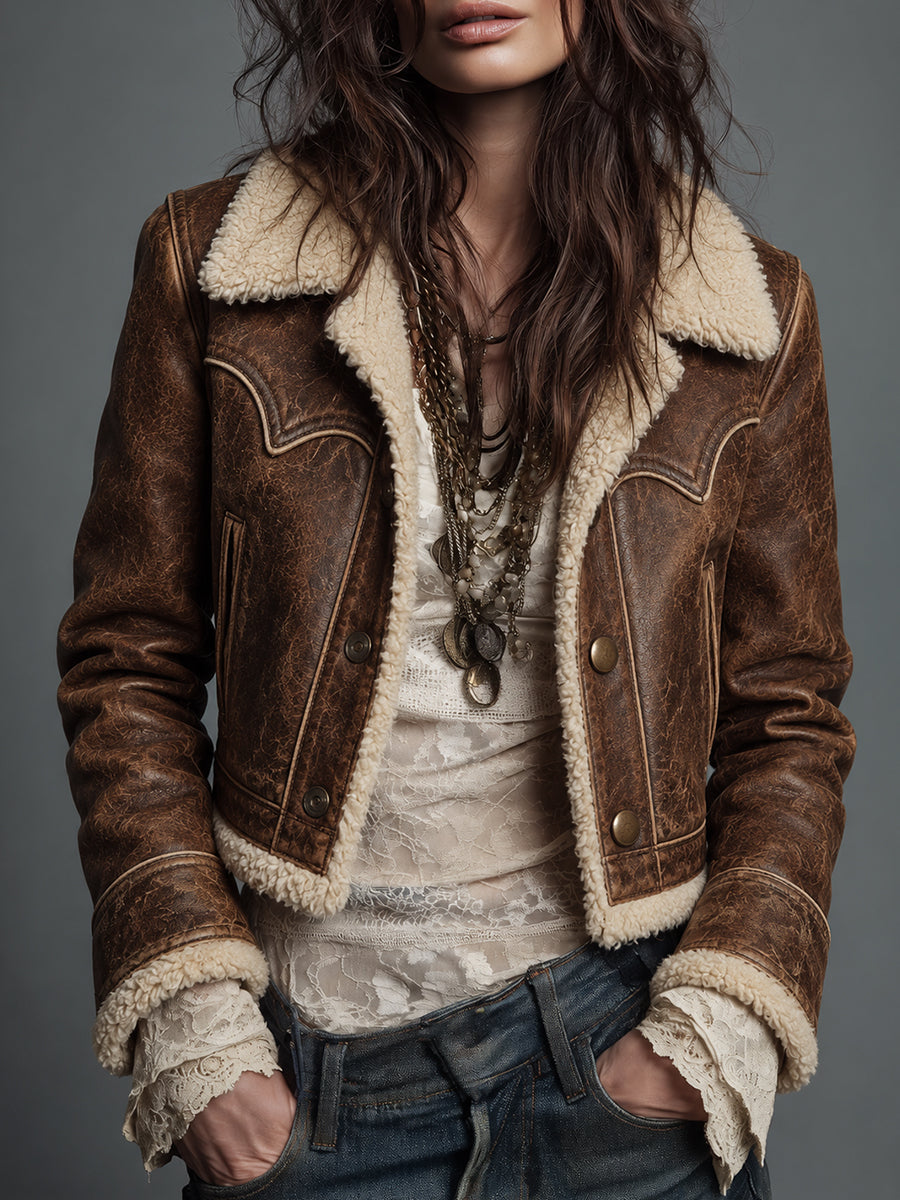 Dusty Rose Tailored Leather Jacket