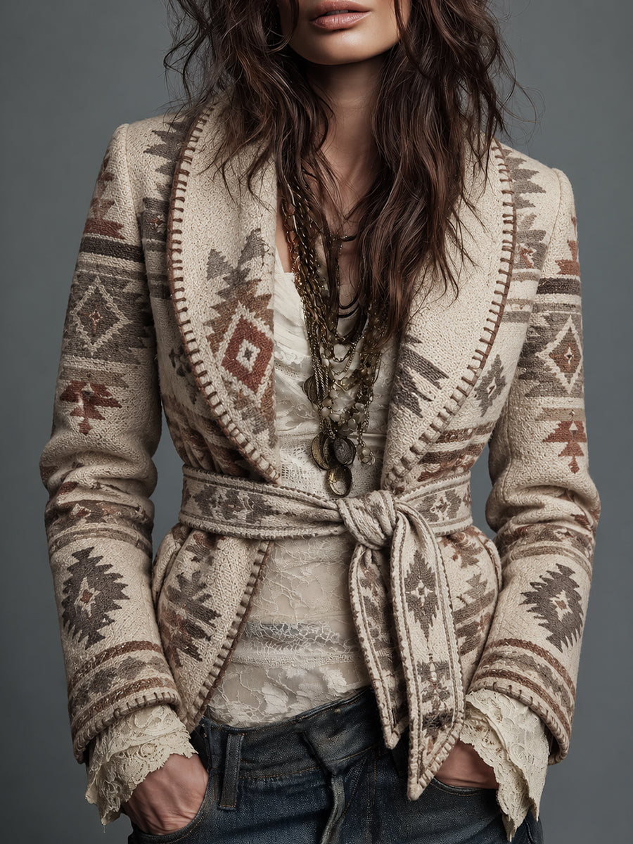 Sage Green Belted Wrap Jacket