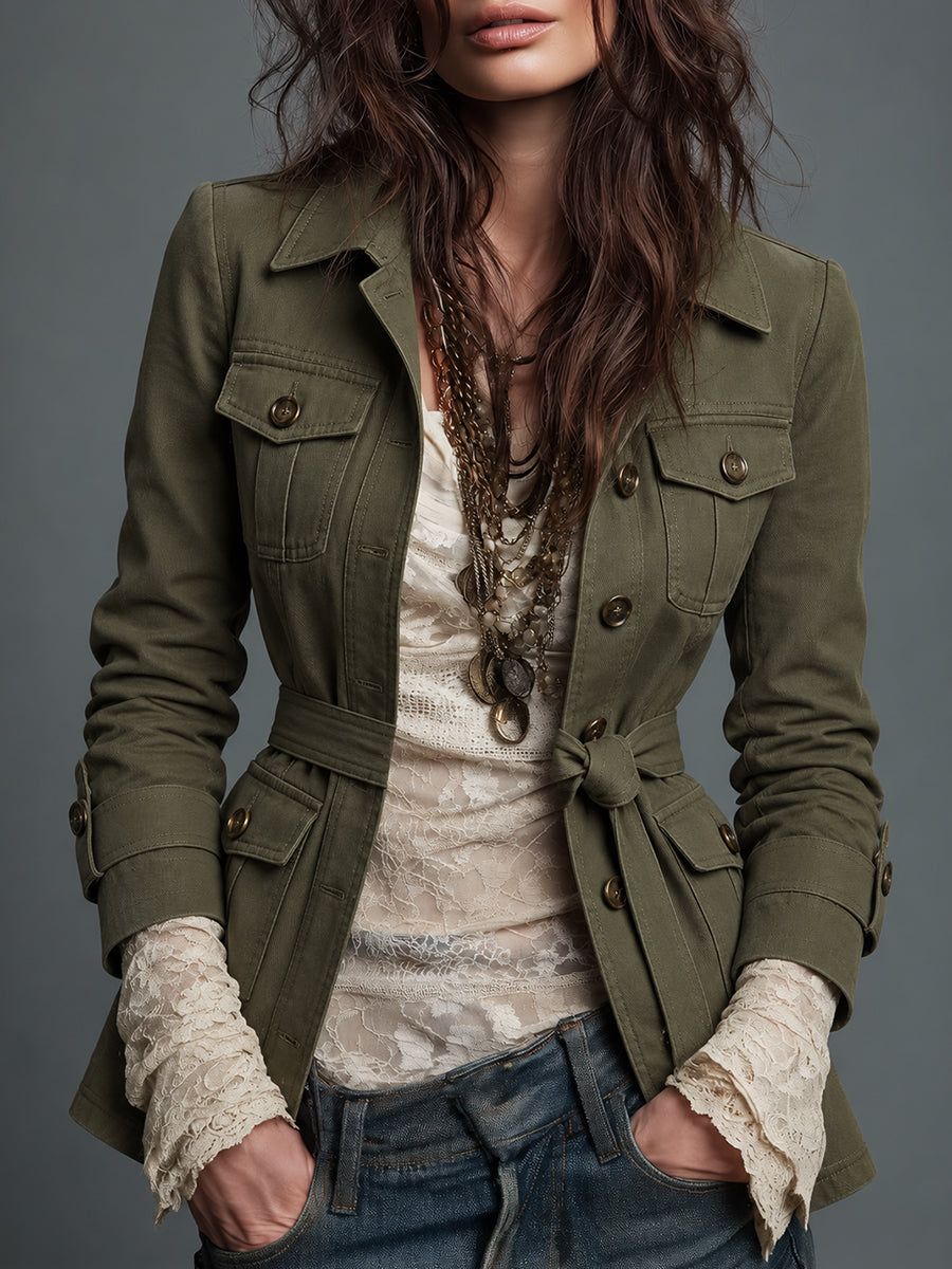 Navy Tailored Button Blazer