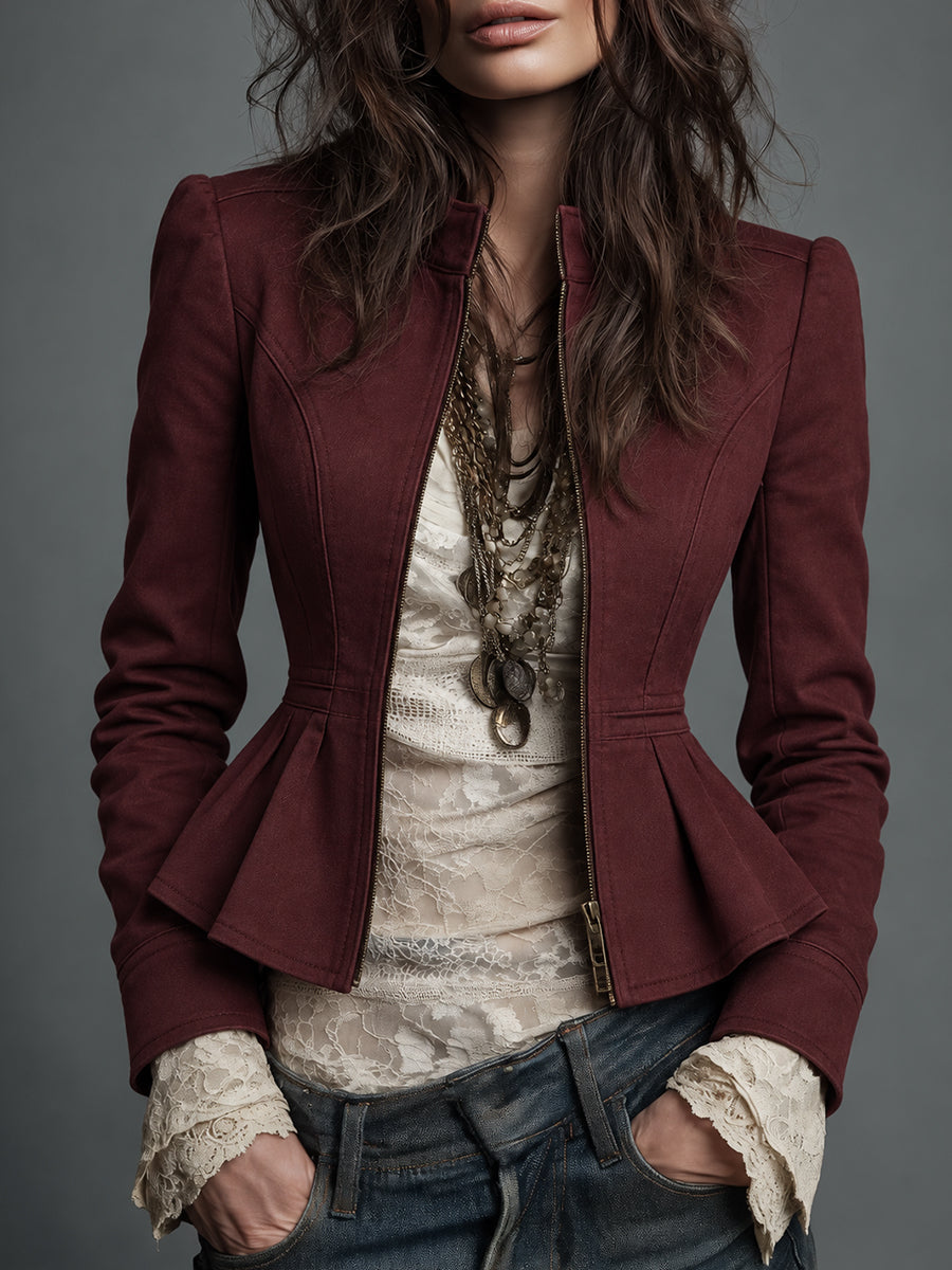 Cream Aztec Pattern Belted Jacket