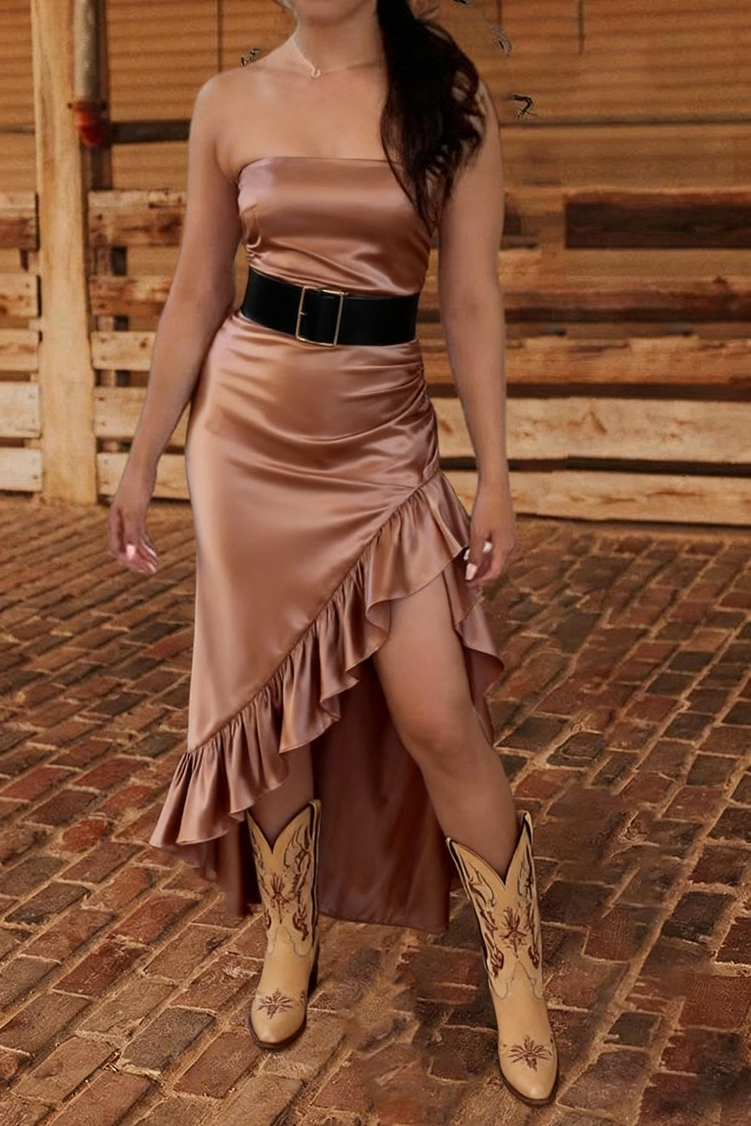 Women's Fashion Off-shoulder High Slit Dress