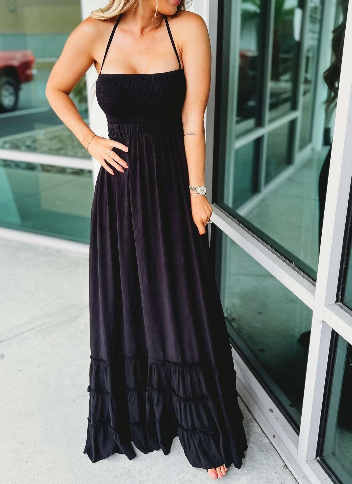 HALTER RUFFLED MAXIDRESS FOUR COLORS