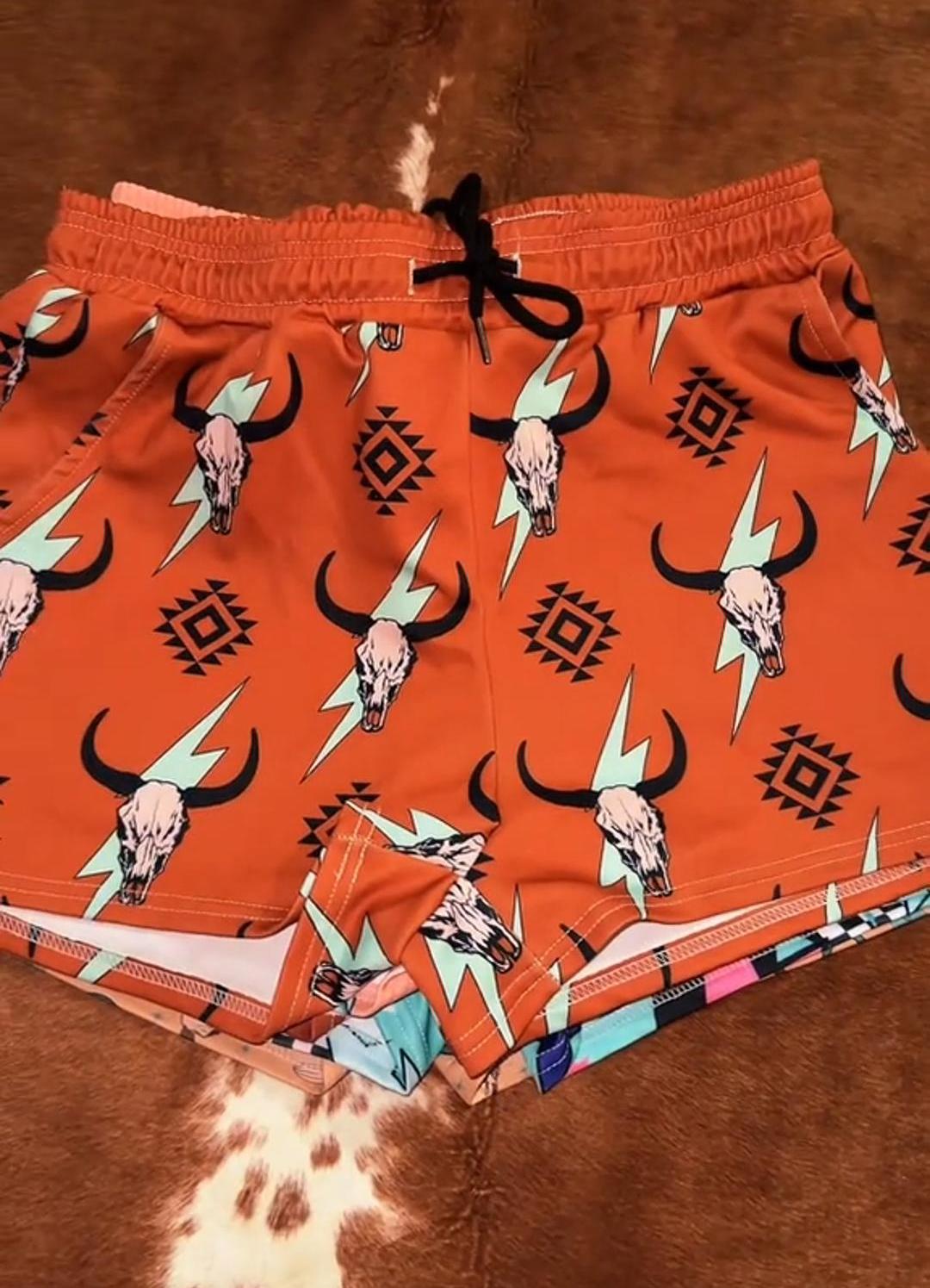 Women's Western Cow Print Shorts