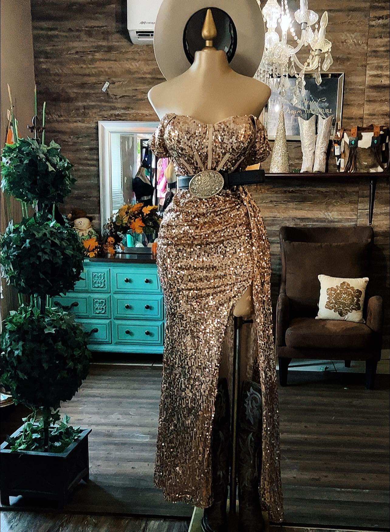 Elegant Bodycon Slit Dress-champagne