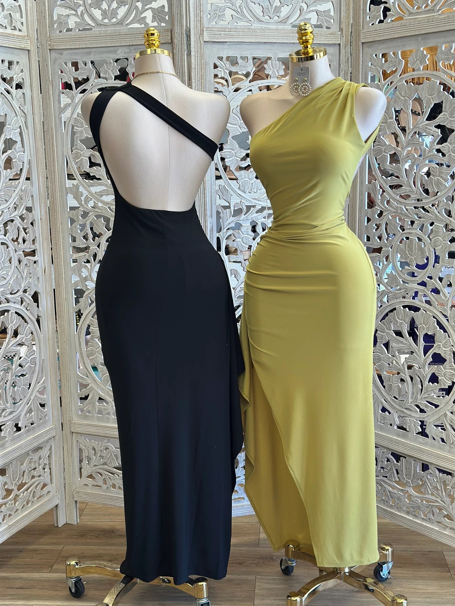 Sculpted Elegance One-Shoulder Draped Maxi Dress