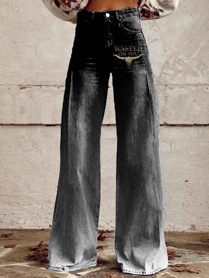 Women's Retro Casual Wide Leg Pants