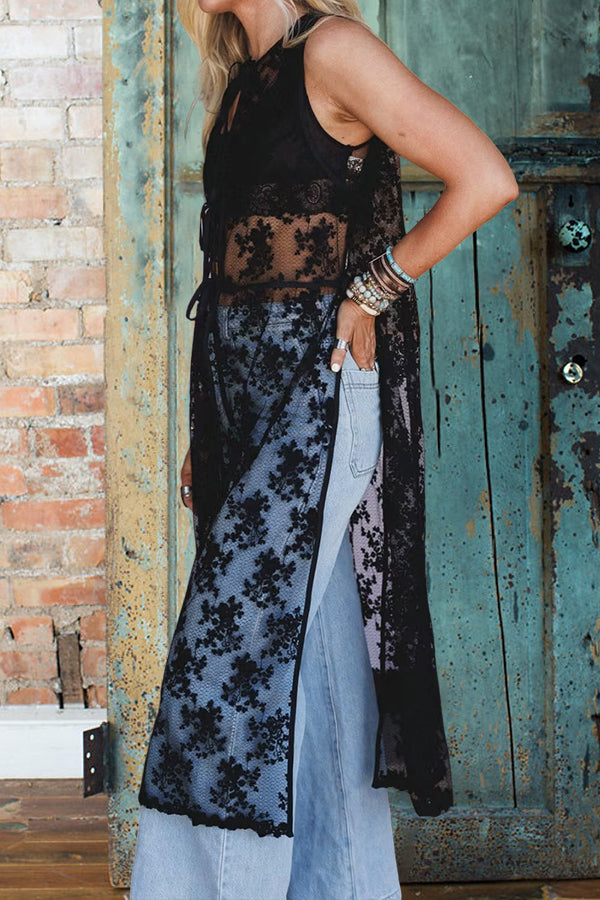 Romantic Lace Straps Maxi Vest