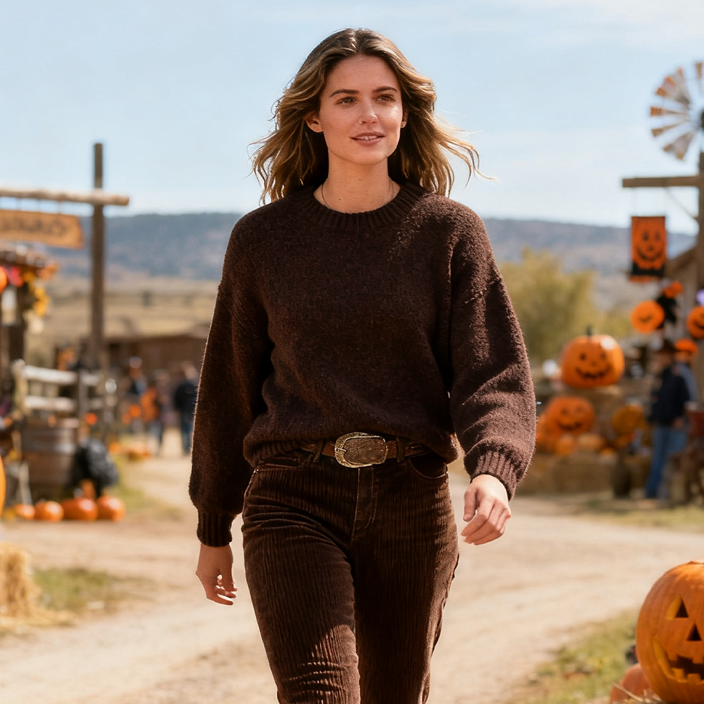 Women's Cozy Sweater Dark Brown