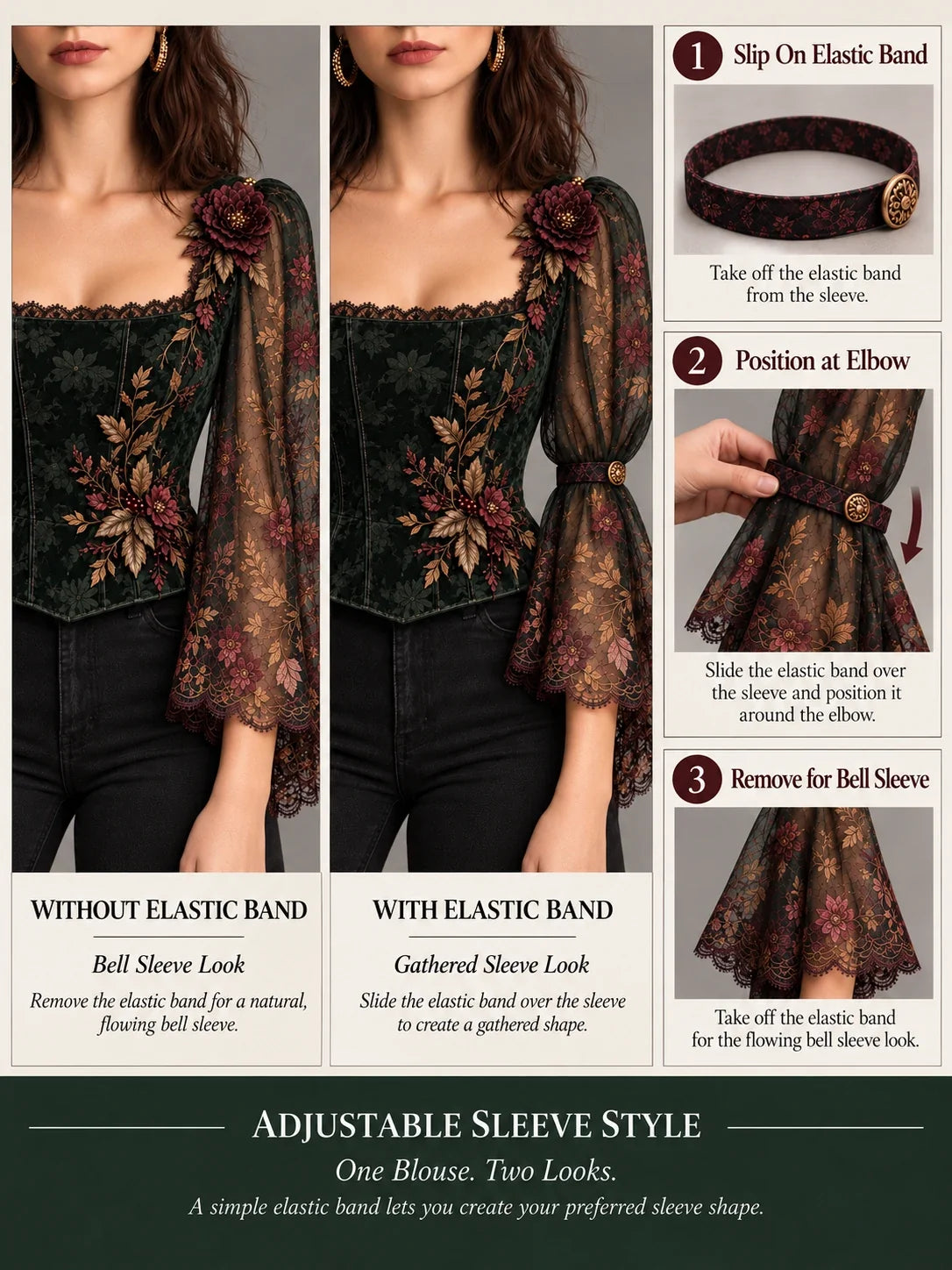 Evangeline Three-Way Floral Corset Top