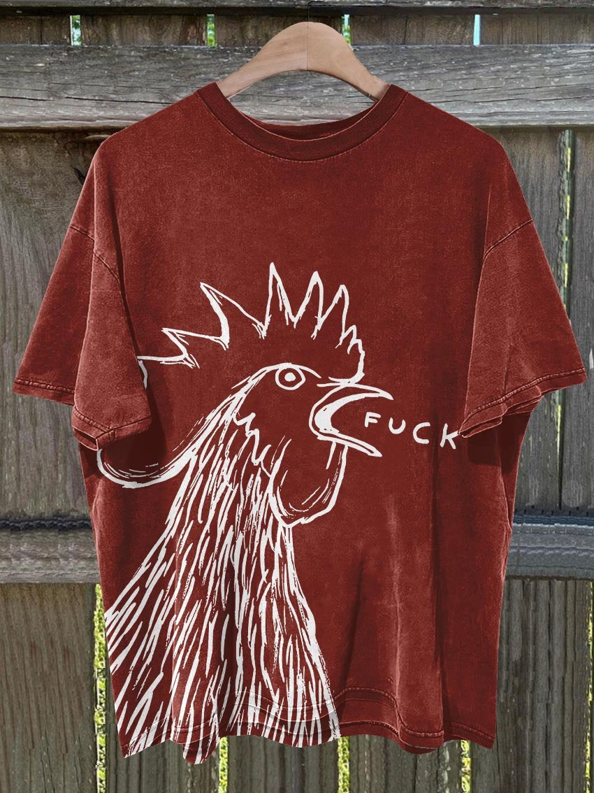 Bad Chicken Print T-shirt