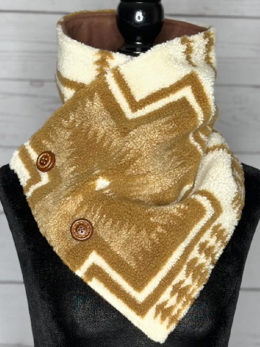 Women's Western Cowboy Plush Warm Neck Hood