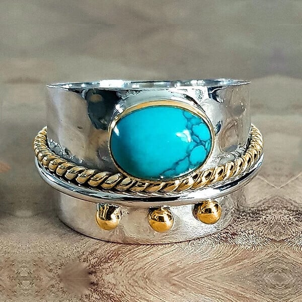 🔥Last Day Promotion 70% OFF-Turquoise Wide Band Ring