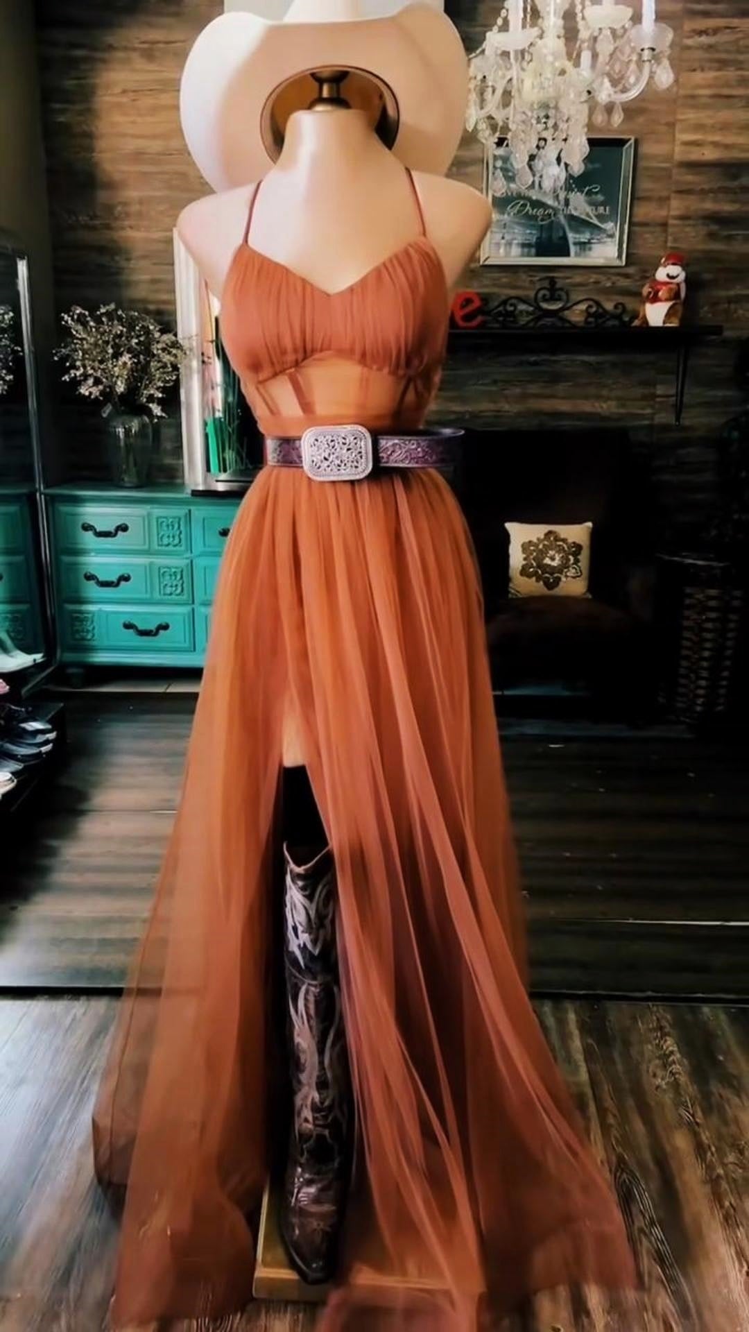 Sexy Mesh Slit Maxi Dress