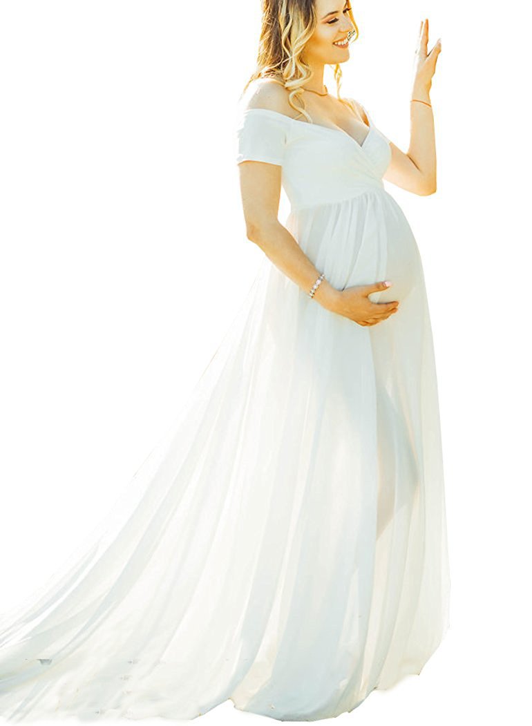 Boho Chiffon Train Maternity Photoshoot Gown