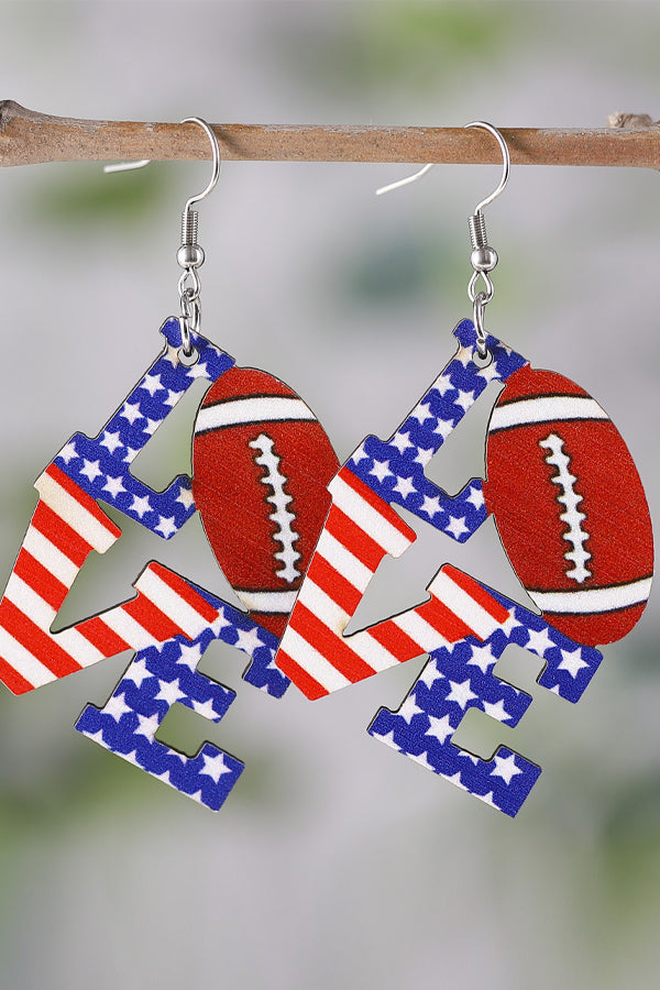 Love Pattern Independence Day Earrings