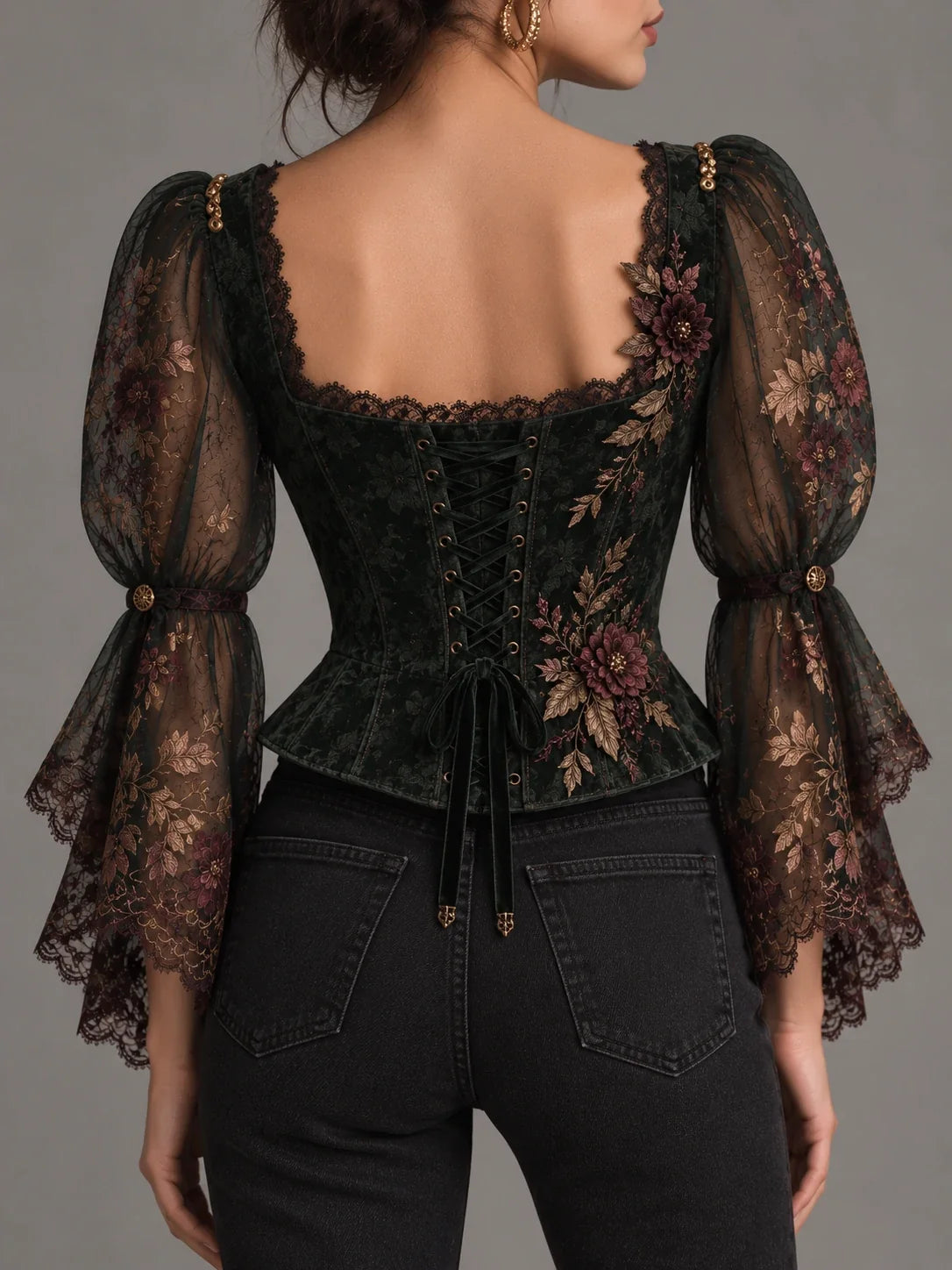 Evangeline Three-Way Floral Corset Top