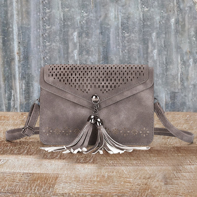 Retro Fashion Tassel Crossbody Saddle Bag