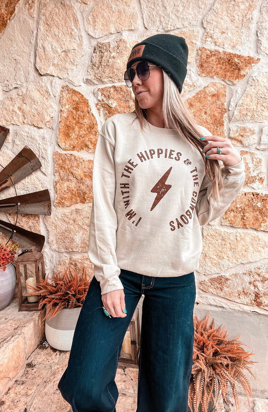 Hippies & Cowboys Sweatshirt (Cream)