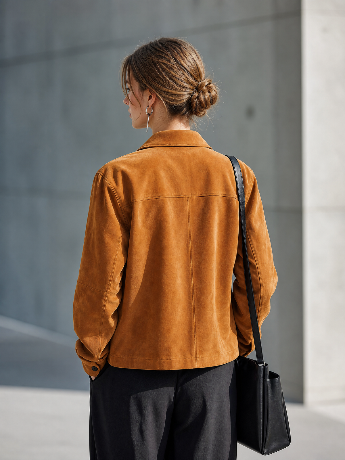 Women's Floral Embroidered Button Front Brown Jacket