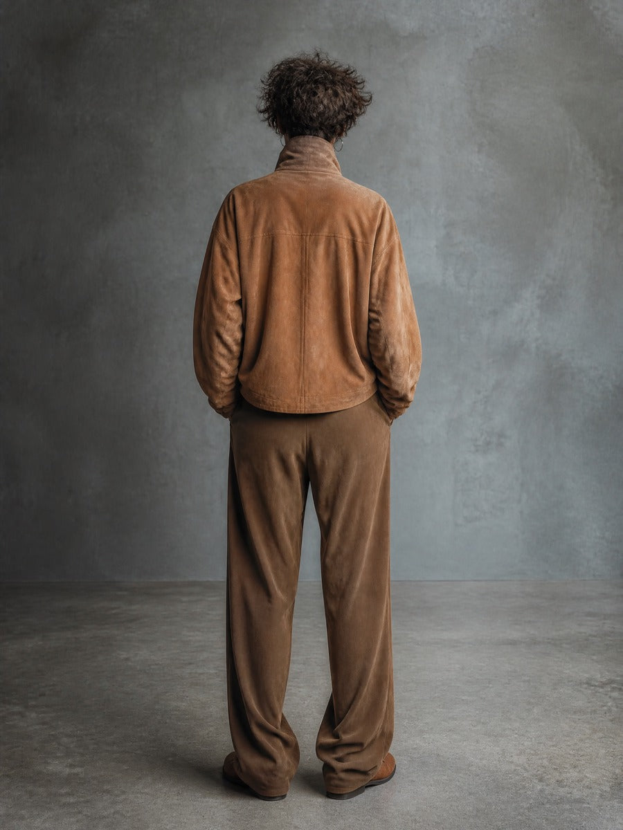 Women's Asymmetric Button Front Brown Jacket